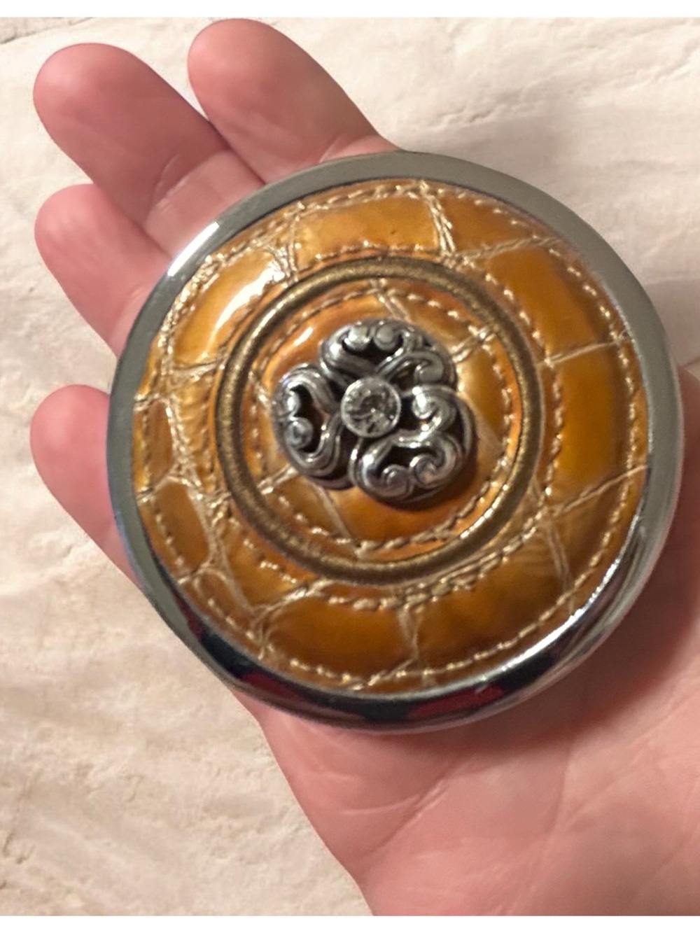 Brighton Vintage Dual Sided Compact Mirror With Bag